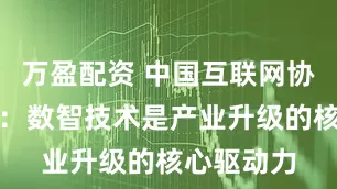 万盈配资 中国互联网协会黄澄清：数智技术是产业升级的核心驱动力