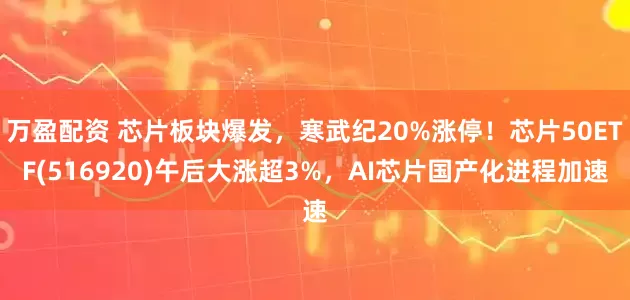 万盈配资 芯片板块爆发，寒武纪20%涨停！芯片50ETF(516920)午后大涨超3%，AI芯片国产化进程加速